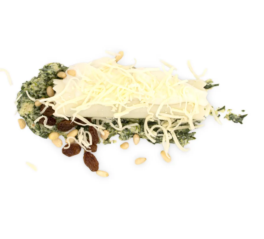 Canelones de carne con salsa bechamel y queso-1